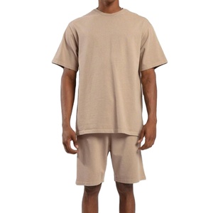 Conjunto de Traje de Verano para Hombre, Personalizado, al por Mayor, de Alta Calidad, Manga Corta, Pantalones Cortos, Delgado, Holgado, Color Sólido, Tejido 100% Algodón, Secado Rápido 2026 - Product Image 1