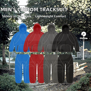 Conjunto de Chaqueta y Pantalones Cortavientos de Nylon para Hombre, Estilo Color Block y Patchwork, con Cremallera, Venta al por Mayor - Product Image 2