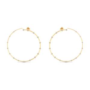 Boucles d'oreilles créoles REYES personnalisées en argent sterling 925, serties d'un diamant de laboratoire CVD HPHT de 0,5 carat, taille ronde, pour femmes - Product Image 6