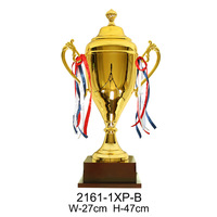 Trophée Globe 3D en Métal Doré Électroplaqué 2161-1XP 52cm 47cm 40cm Personnalisé pour Récompenses de Football et Natation