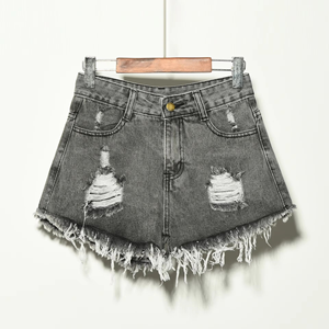 Shorts en jean déchirés extensibles pour femmes, taille plus, pour l'été, pour jeunes filles et femmes - Product Image 5