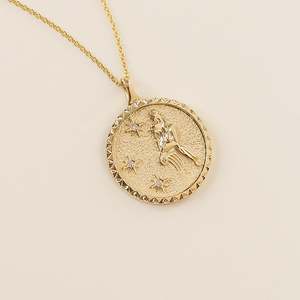 สร้อยคอจี้เพชรรูปเหรียญจักรราศีกันย์ - Product Image 2