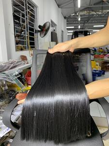 Venta al por mayor de alta calidad hueso recto vietnamita trama de la piel extensiones de cabello humano Paquete de pelo crudo con cierre a juego - Product Image 2