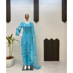 Conjunto de Top y Pantalón de Fiesta para Mujer con Dupatta - Product Image 2