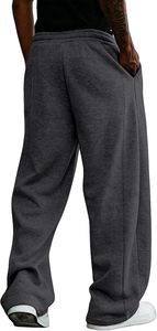 Fabricants de vêtements personnalisés : Pantalons de jogging à double taille, pantalons de survêtement amples et épais, pantalons de sport pour hommes avec impression sérigraphiée - Product Image 2