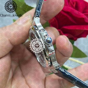 Charm Jewells Men's Luxury Stainless Steel Vintage Analog Watch 40mm Mechanical <b>Chronograph</b> Sapphire Crystal Leather Band - Product Image 5