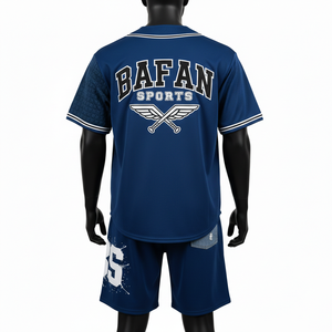 Ensemble de shorts de baseball pour hommes, respirant, en polyester, avec empiècements matelassés en mesh et broderie en twill, logo personnalisé pour ensemble de shorts homme - Product Image 2