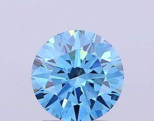 Diamant CVD créé en laboratoire, taille ronde, couleur bleu vif fantaisie, clarté VS1, polissage excellent, qualité supérieure, pierre non montée pour bague. - Product Image 1