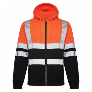 Custom High Visibility ANSI Class 3 100% Polyester Reflective <b>LED</b> Flash Water Proof Safety Hoodies for Men Factory Stocked - Product Image 5