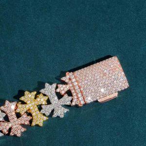 Women's Rose Gold Plated Snowflake <b>Bracelet</b> With Crystal Rhinestone Pave Setting Luxury Chain Link Everyday Wear - Product Image 2