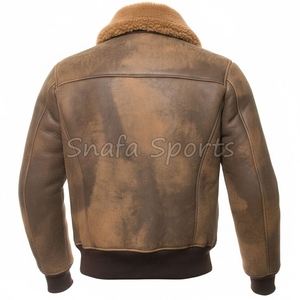 Hot Selling Men's Genuine Bomber <b>Fur</b> Lining High Street Style Waterproof Windproof Leather Jacket With OEM Service - Product Image 2