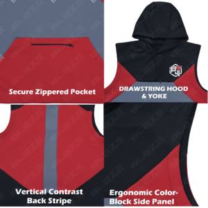 Sweat-shirts sans manches pour hommes, design tendance, panneau contrasté multicolore, vente en gros, fabriqués au Pakistan - Product Image 2