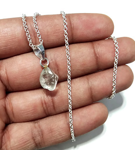 Natural Raw Crystal Quartz <b>Pendant</b> 925 Sterling Silver Handmade Women's Necklace Wholesale Jewelry KGN SILVER JEWELLERY HOUSE - Product Image 3