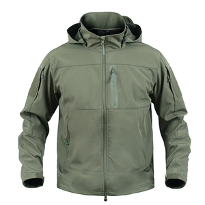Chaquetas tácticas softshell personalizadas para hombre, al por mayor, impermeables, transpirables, con forro polar, para senderismo, con capucha, para invierno. - Product Image 2