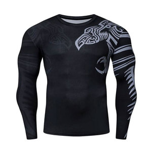Unisex Sleeveless Black Rash Guard Gray Tribal Print Quick Dry <b>Compression</b> <b>Shirt</b> BJJ Training UPF50+ Breathable Eco-Friendly - Product Image 2