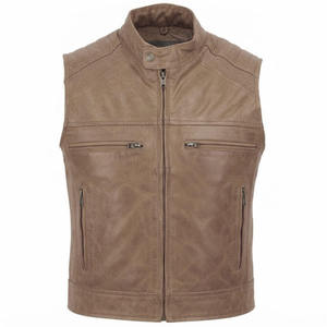 Chaleco de Motocicleta de Cuero para Hombre de Primera Calidad, Ropa Casual Moderna para Motociclistas, Chalecos Impermeables y Ecológicos para Motociclistas, OEM - Product Image 2