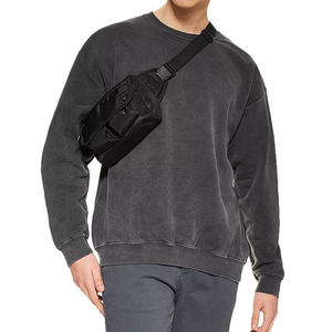 Sweat à capuche ample vintage délavé à l'acide pour homme, style streetwear décontracté, 100 % coton, vierge - Product Image 3