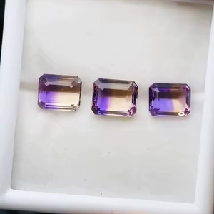 Ametrina natural con corte esmeralda, 3 piezas, calidad AAA, brillo AAA, buen color, perfecta para la elaboración y pulido de cualquier joyería. - Product Image 3