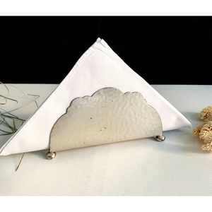 Vintage Napkin <b>Holder</b> Stand Style Silver Metal <b>Hammered</b> Finish Tabletop Kitchen Dining Decor High Quality Metal Napkin Stand - Product Image 1