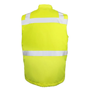 Veste de sécurité réfléchissante haute visibilité personnalisée en gros, vêtements de travail de construction en plein air, veste en polyester avec fermeture éclair - Product Image 2