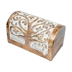 <b>Cheap</b> Vintage Wooden Storage Box for Jewelry, <b>Rings</b>, Earrings, Coins and Decorative Keepsakes with Handmade Carved Craftsmanship - Product Image 6