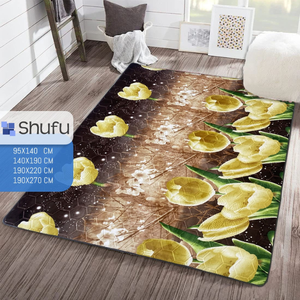 Tapis Abstrait Moderne Shufu en Polyester de Qualité Supérieure avec Bords Antidérapants en Caoutchouc, Compatible Aspirateur, Idéal pour la Maison et le Bureau - Product Image 4