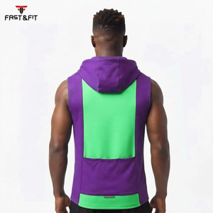 Top Quality <b>Sleeveless</b> Casual Bodybuilding Gym Workout Fitness <b>Men</b> Clothing <b>Sleeveless</b> Gym Hoodies - Product Image 2