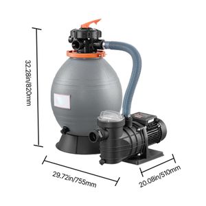 Sistema di Filtrazione a Sabbia per Piscina Krystal Clear a 6 Vie, 3/4 HP, 16 Pollici, 3500 GPH, per Piscine Interrate, Pompa ad Alta Efficienza - Product Image 5