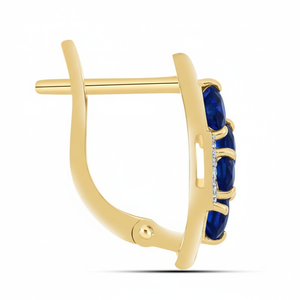 Natural <b>Blue</b> Sapphire Natural Diamonds 14k Solid Gold Gemstone Diamond <b>Stud</b> <b>Earrings</b> Fashion Drop <b>Earrings</b> Gift Her - Product Image 2