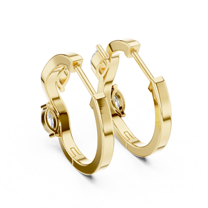 Marquise Lab Grown Diamond 0.25 CTW Wave Huggie <b>Hoop</b> <b>Earrings</b> EF VVS2 VS1 14K 18K Soild Gold Fine Jewelry Women Anniversary Gift - Product Image 5