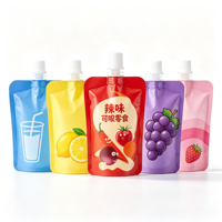 Pochette debout personnalisée imprimée en numérique avec bec verseur champignon sac d'emballage liquide en plastique Doypack pour pochette de jus de crème glacée salade