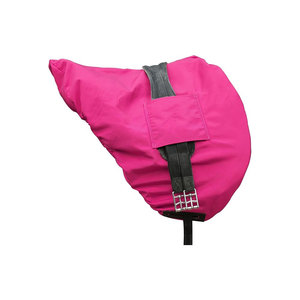 Funda de Silla de Montar para Caballo de Nailon Rosa con Correas Negras y Hebilla Metálica - Product Image 1
