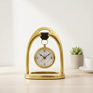 Minimalist Metal Desk <b>Clock</b> For Contemporary Interior Decor With Sleek Shape And Compact Tabletop Presence - Product Image 1