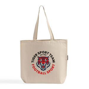 Premium Natural Recycled Cotton Printed Bottom Gusset <b>Tote</b> Bag | Eco Friendly Reusable Shopping Carry Bag Custom Logo Gift <b>Tote</b> - Product Image 2