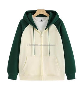 Wholesale <b>Black</b> Zip up Hoodies Unisex Pullover Color Blocking Zippered Hoodie Blank Oversized Fleece High Quality <b>Mens</b> Printed - Product Image 3