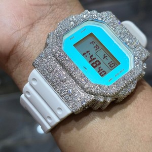 Digital <b>Watch</b> Women Rhinestone Square Case 20mm Silicone Band Fashion Luxe Style Quartz Movement White Dial - Product Image 6