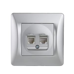 <span class=keywords><strong>Prise</strong></span> <span class=keywords><strong>murale</strong></span> électrique Standard européenne certifiée CE, <span class=keywords><strong>Double</strong></span> ordinateur blanc CAT6 <span class=keywords><strong>RJ45</strong></span>, données Internet - Product Image 1