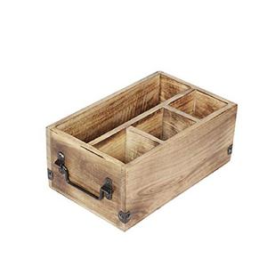 Cesta de Cubiertos de Madera Duradera de Estilo Americano Hecha a Mano, de Última Tendencia, para Bodas, Cenas y Cocina, con Múltiples Compartimentos de Almacenamiento - Product Image 1