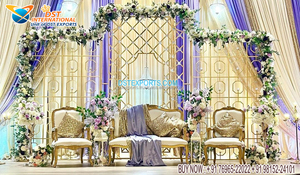 ที่สวยหรูอินเดียเทียนแต่งงานฉากหลังเวทีที่ทันสมัยเทียนแต่งงานโลหะยืนแต่งงานที่น่าอัศจรรย์ตกแต่งกรอบโลหะ - Product Image 5