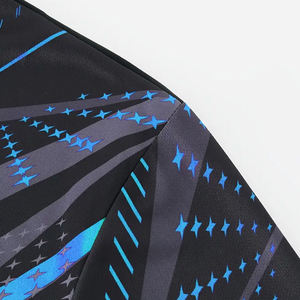 Men Black Short Sleeve <b>Soccer</b> Jersey Geometric Print Crew Neck Moisture Wicking Polyester Athletic Fit All Seasons - Product Image 5