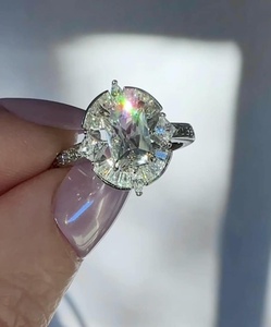 Moissanite 2CT <b>Emerald</b> Cut Unique Design <b>Ring</b> For Women's original 925 <b>Silver</b> Wedding Promise Gift Jewelry For Lovers - Product Image 4