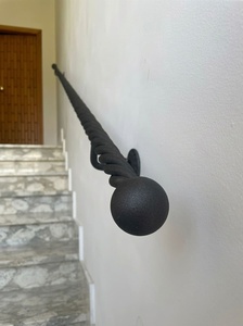 Cast Iron Twisted Rope Stair Handrail Wall Mounted Industrial Style Rust Resistant For Staircase - Product Image 5