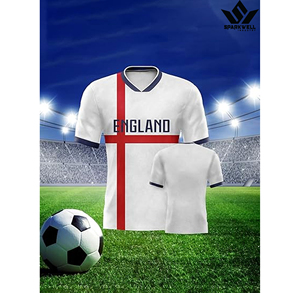 Maillot de football blanc pour homme, manches courtes, col rond, respirant, en maille polyester, coupe athlétique, vêtements de sport pour adultes - Product Image 6