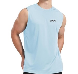 Débardeur Sport Homme Personnalisé en Coton Tricoté Uni 100% Coton Coupe Classique Écologique Séchage Rapide Respirant Anti-UV Col Rond - Product Image 3