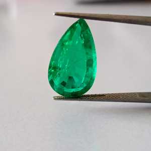 Émeraudes synthétiques de qualité supérieure, de couleur vert émeraude, de forme poire, pierres précieuses en vrac, différentes coupes, clarté brillante, pour bijoux fins - Product Image 2