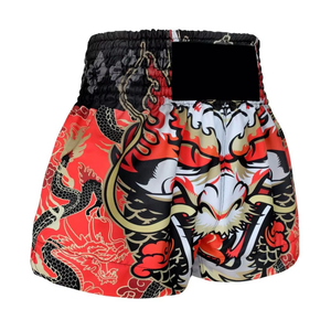 กางเกงมวยไทยลายกราฟิกมังกร กางเกงคิกบ็อกซิ่งแบบซับลิเมชั่น ชุดมืออาชีพ กางเกงสั่งทำพิเศษ - Product Image 3