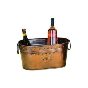 Seau à glace en acier inoxydable martelé, grande glacière ovale en métal pour vin, bière et boissons, avec poignée, vente en gros - Product Image 2