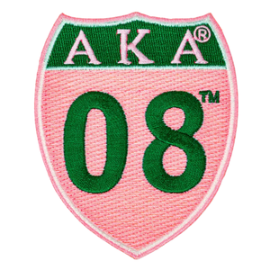 Pink and Green 08 Interstate Embroidered Patch Shield Shape Applique <b>Badge</b> for Jackets Hoodies Backpacks and Hats Wear - Product Image 1