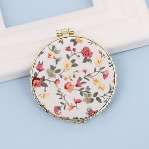 Miroir de poche floral de haute qualité, mini miroir de maquillage compact portable, miroir de maquillage pliable à deux faces, accessoire cosmétique vintage - Product Image 6