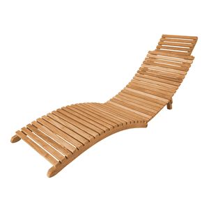 Premium Solid Teak Sun Lounger Adjustable UV Resistant Eco-Friendly Durable Outdoor Minimalist Villa <b>Sunbed</b> Poolside Garden Park - Product Image 1